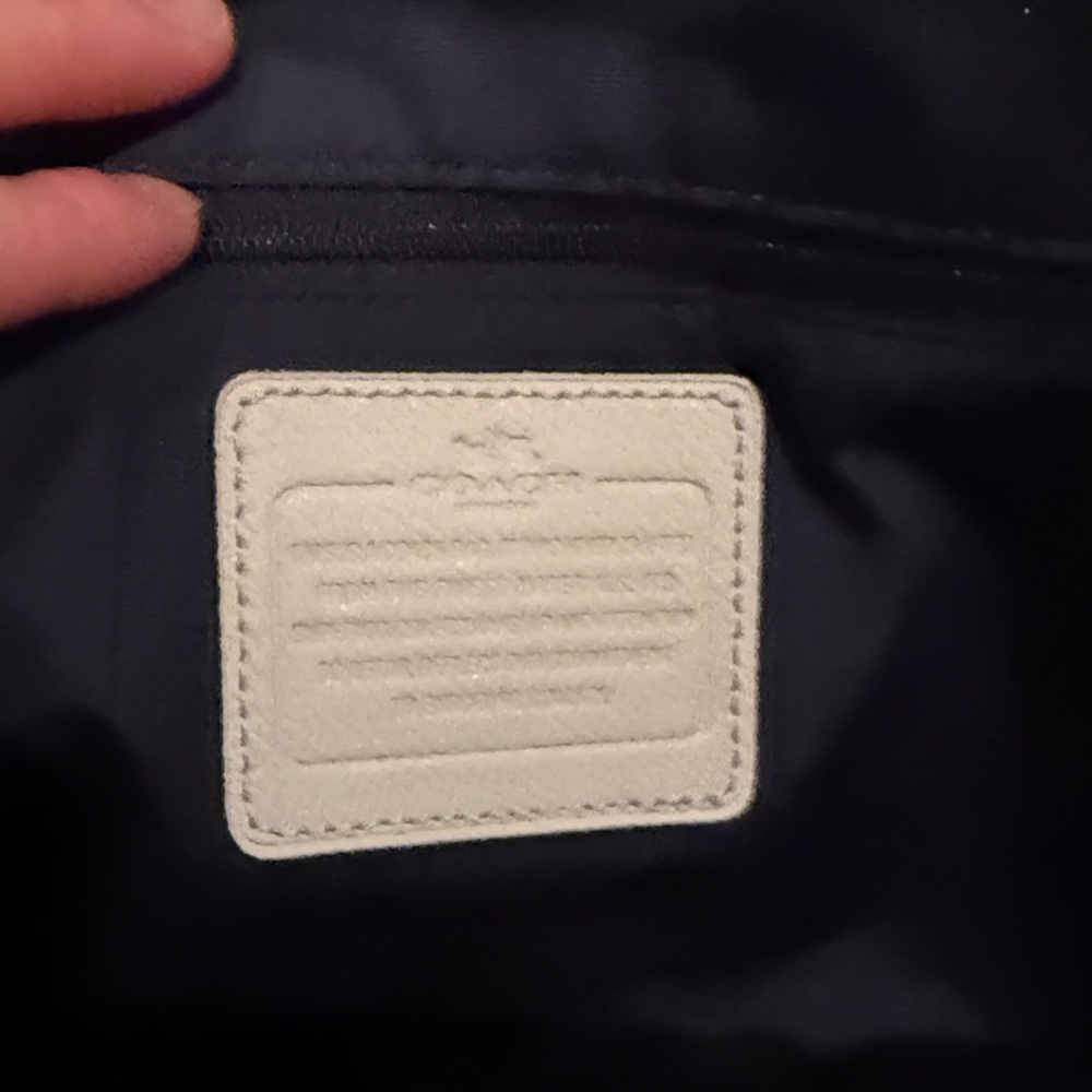 Coach Navy and Cream Cora Satchel - Picture 3 of 5